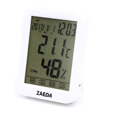 재다 디지털 온습도계 ZAEDA-201 날짜 시간 알람 터치형