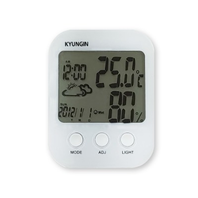 경인 디지털 온습도계 TH-905 날짜 시계 알람 표시