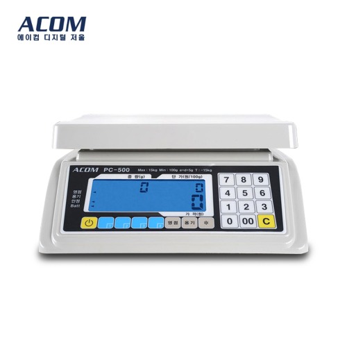 ACOM 에이컴 가격표시 유통형 전자저울 PC-500 15kg(15kg/5g)