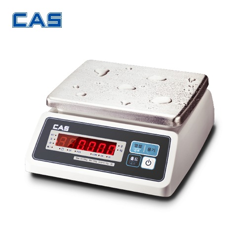 카스 방수 전자저울 SWII-6EW 6kg (2g) LED 충전지타입 방수저울 수산시장 계량