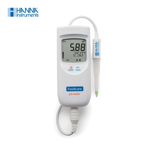 HANNA HI99161 휴대용 pH 측정기 소스 치즈 반고체 온도 측정 생활방수