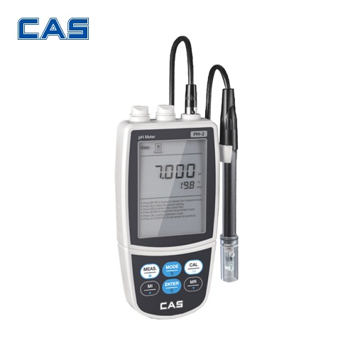 카스 휴대용 pH측정기 PM-2 산도 수질 온도 측정 센서교체가능 / 폐수 양어장 식품 연구소