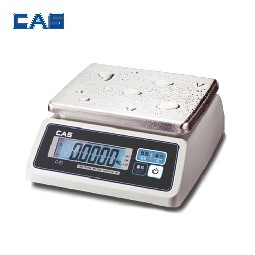 카스 방수 전자저울 SWII-15CW 15kg (5g) LCD 건전지타입 방수저울 수산시장 계량